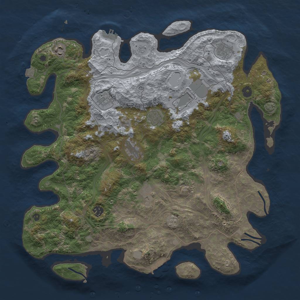 Rust Map: Procedural Map, Size: 4250, Seed: 4259, 18 Monuments