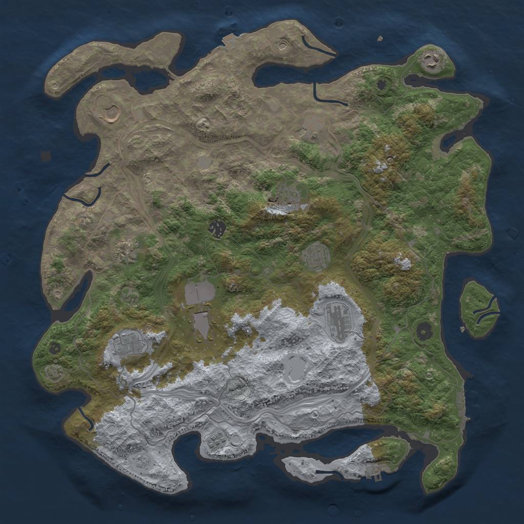 Rust Map: Procedural Map, Size: 4500, Seed: 1770941213, 19 Monuments
