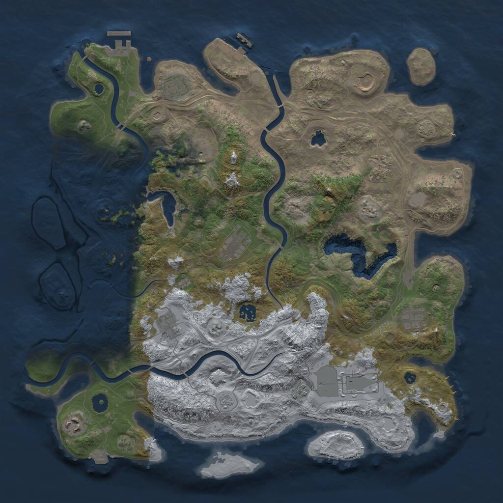 Rust Map: Procedural Map, Size: 4300, Seed: 156297447, 17 Monuments