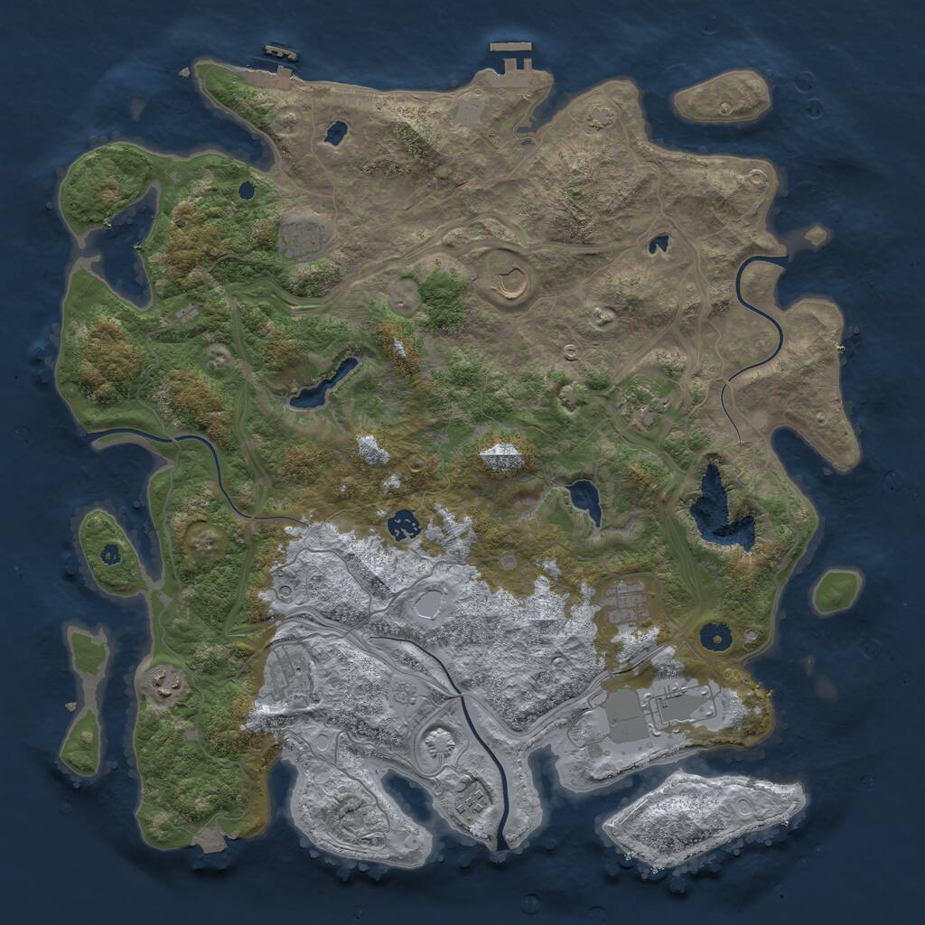 Rust Map: Procedural Map, Size: 4500, Seed: 9635, 15 Monuments