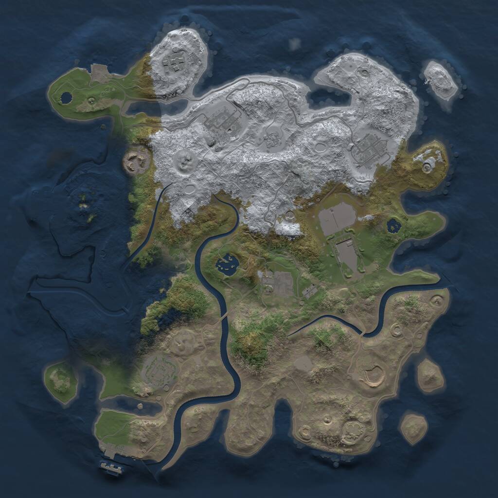 Rust Map: Procedural Map, Size: 3500, Seed: 231686363, 15 Monuments