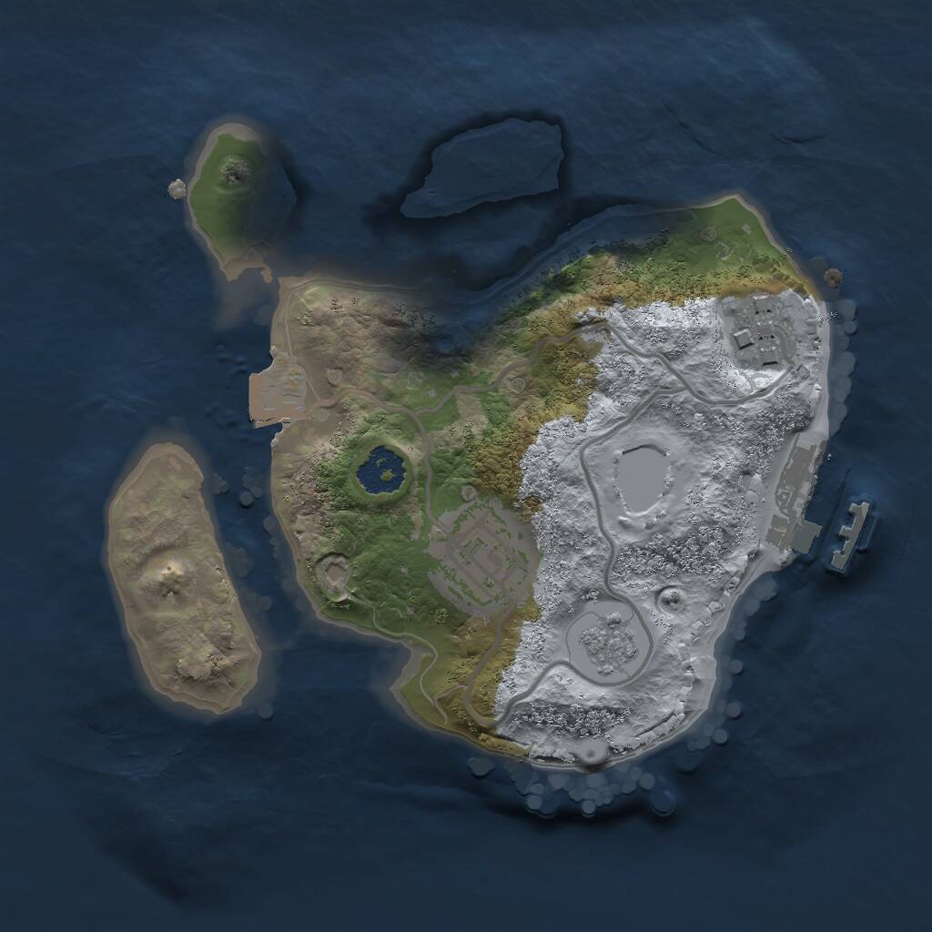 Rust Map: Procedural Map, Size: 2000, Seed: 2136051923, 5 Monuments