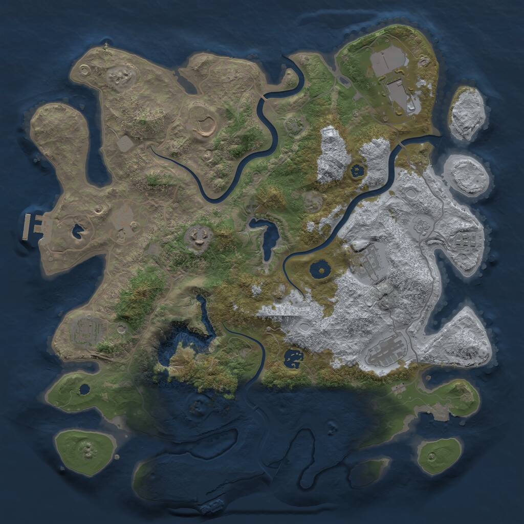 Rust Map: Procedural Map, Size: 4000, Seed: 513256286, 15 Monuments