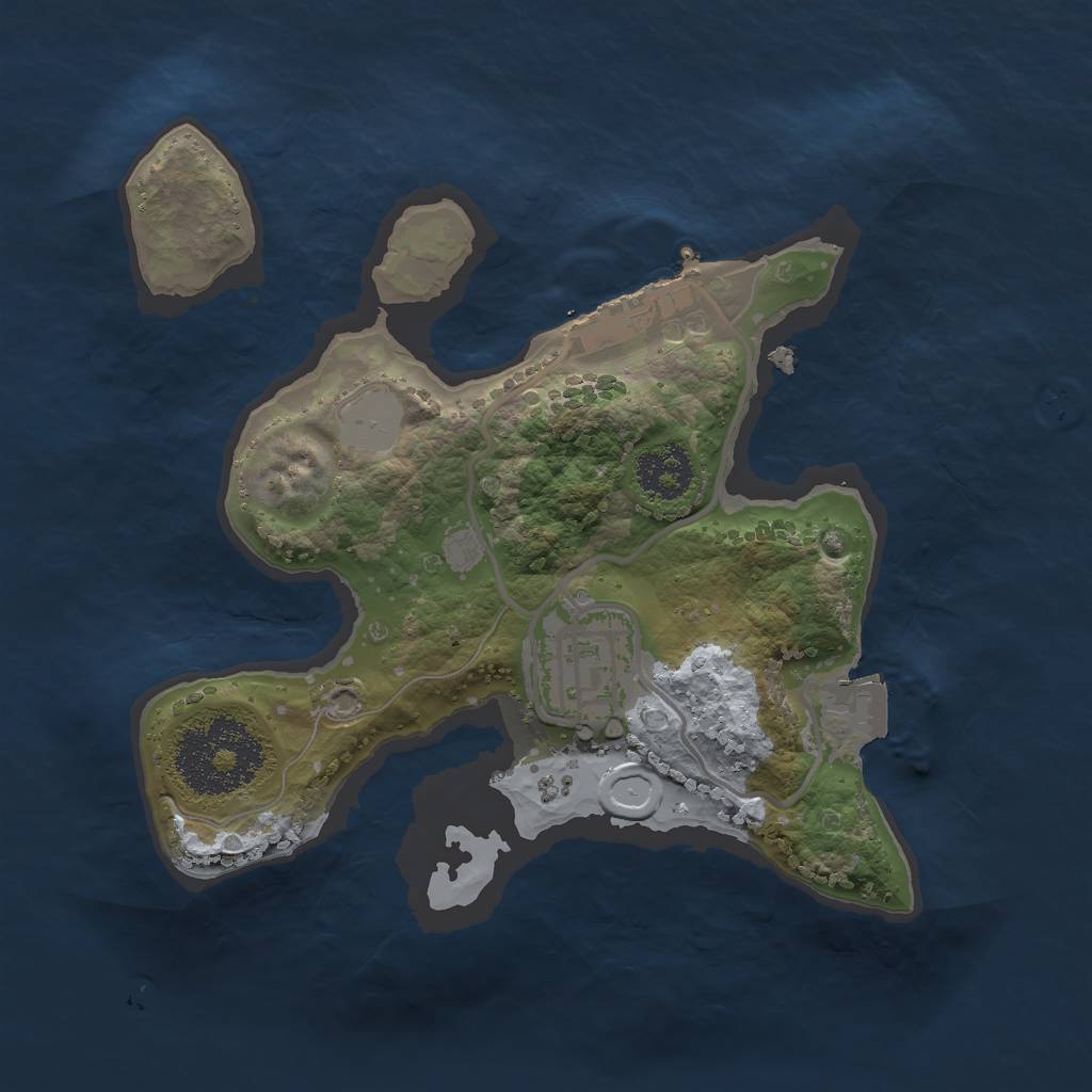 Rust Map: Procedural Map, Size: 2000, Seed: 2083337296, 5 Monuments