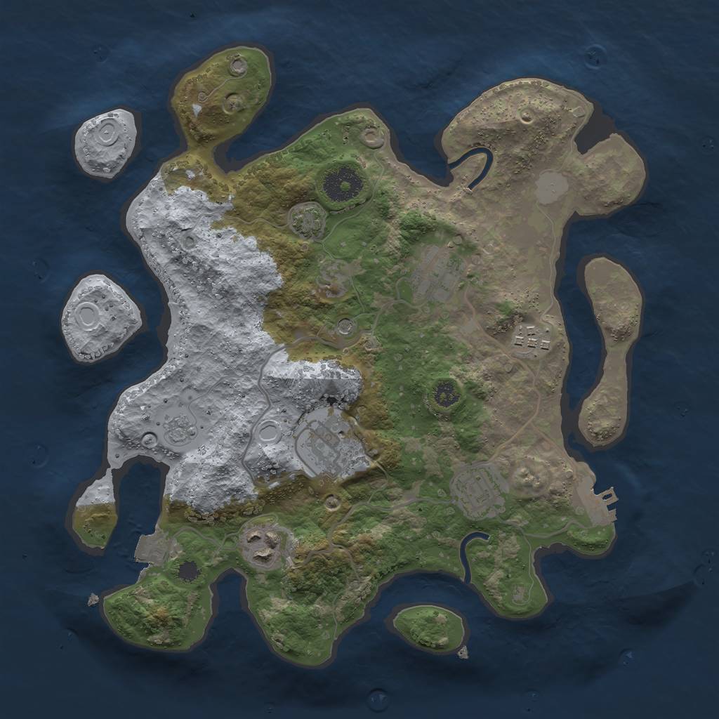 Rust Map: Procedural Map, Size: 3000, Seed: 234622, 12 Monuments