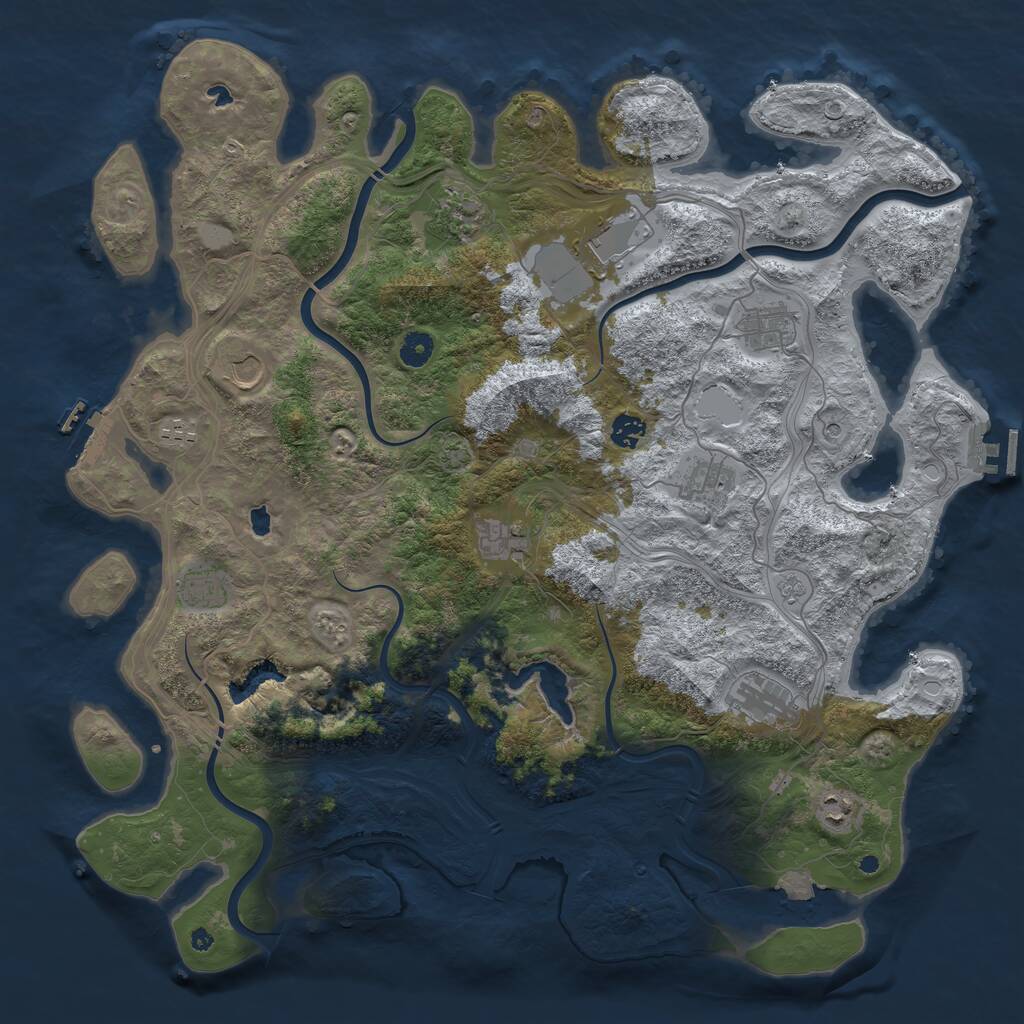 Rust Map: Procedural Map, Size: 4500, Seed: 327880099, 17 Monuments