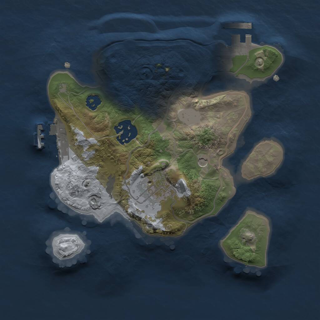 Rust Map: Procedural Map, Size: 2125, Seed: 99999999, 6 Monuments