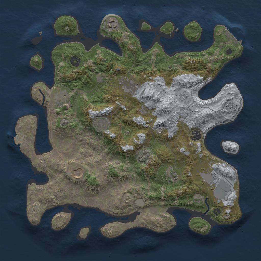 Rust Map: Procedural Map, Size: 3700, Seed: 196728206, 16 Monuments