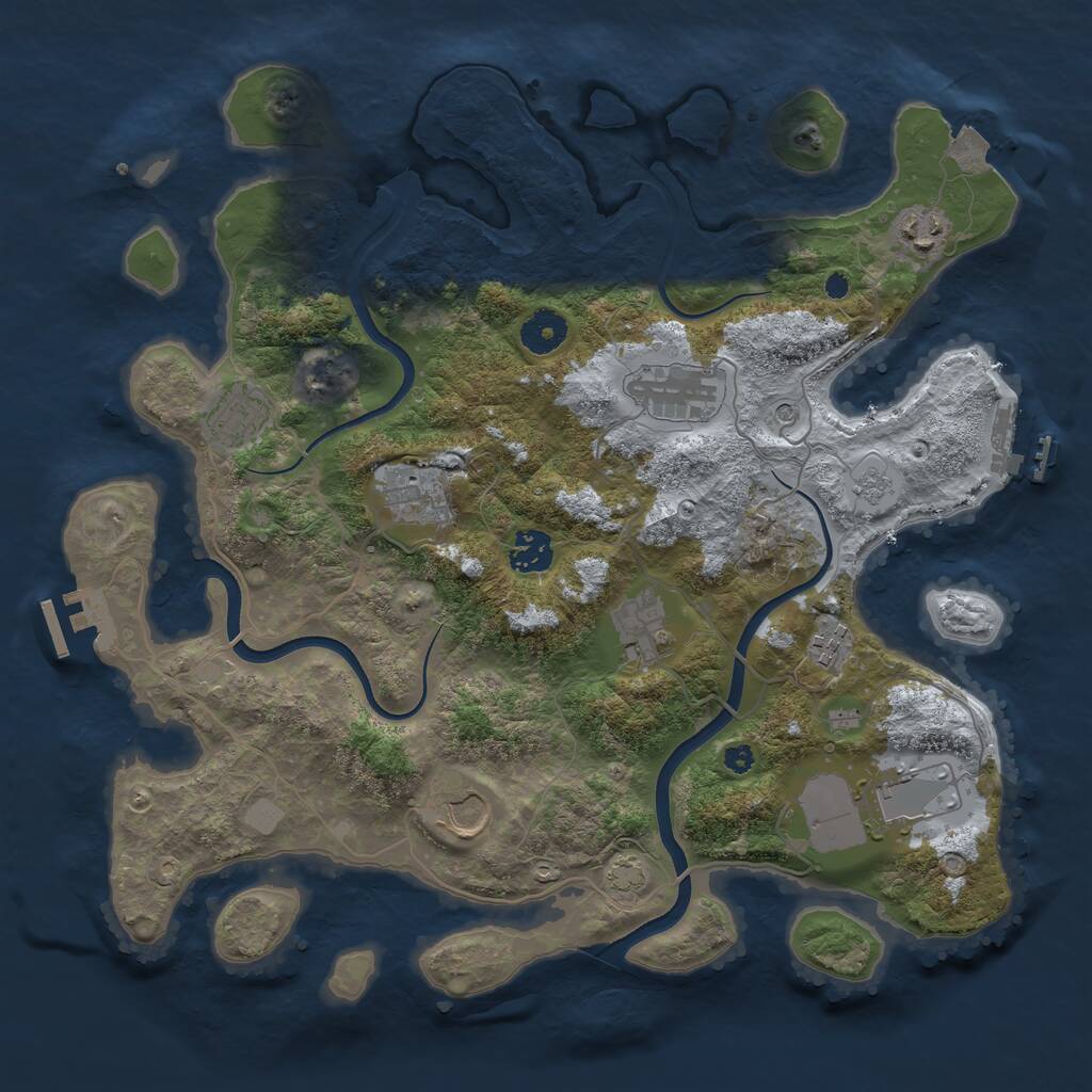Rust Map: Procedural Map, Size: 3700, Seed: 196728206, 15 Monuments