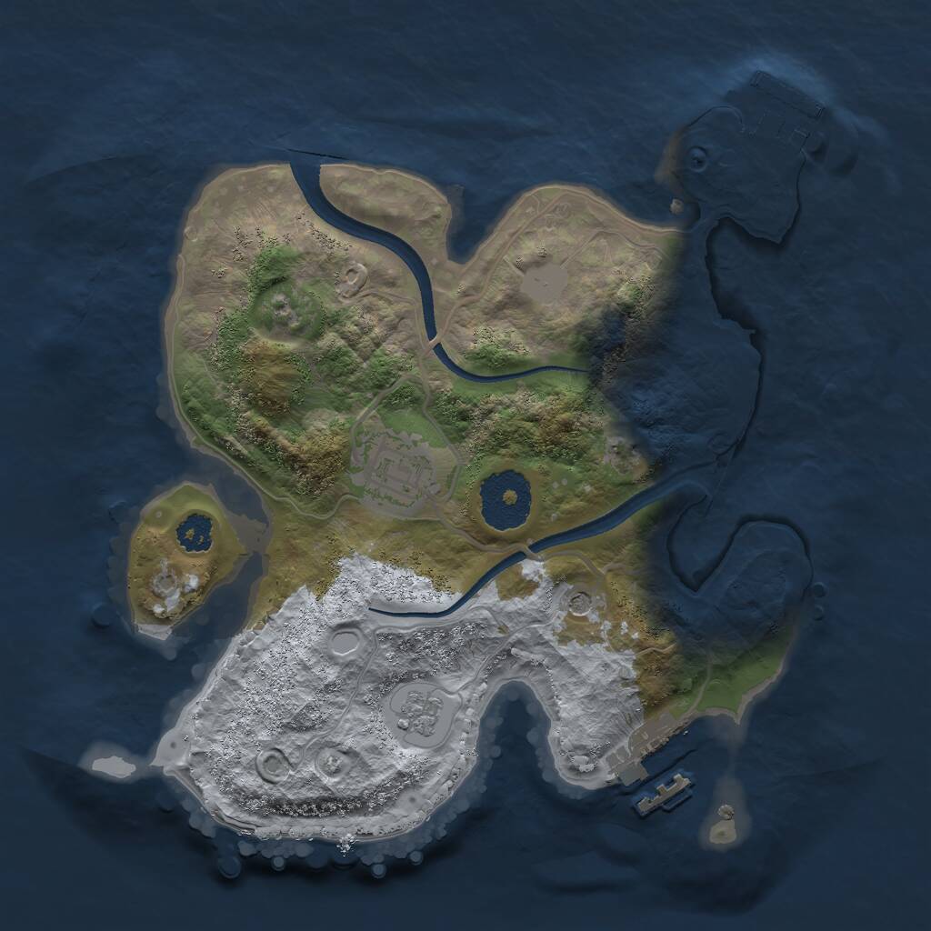 Rust Map: Procedural Map, Size: 2500, Seed: 507619233, 6 Monuments
