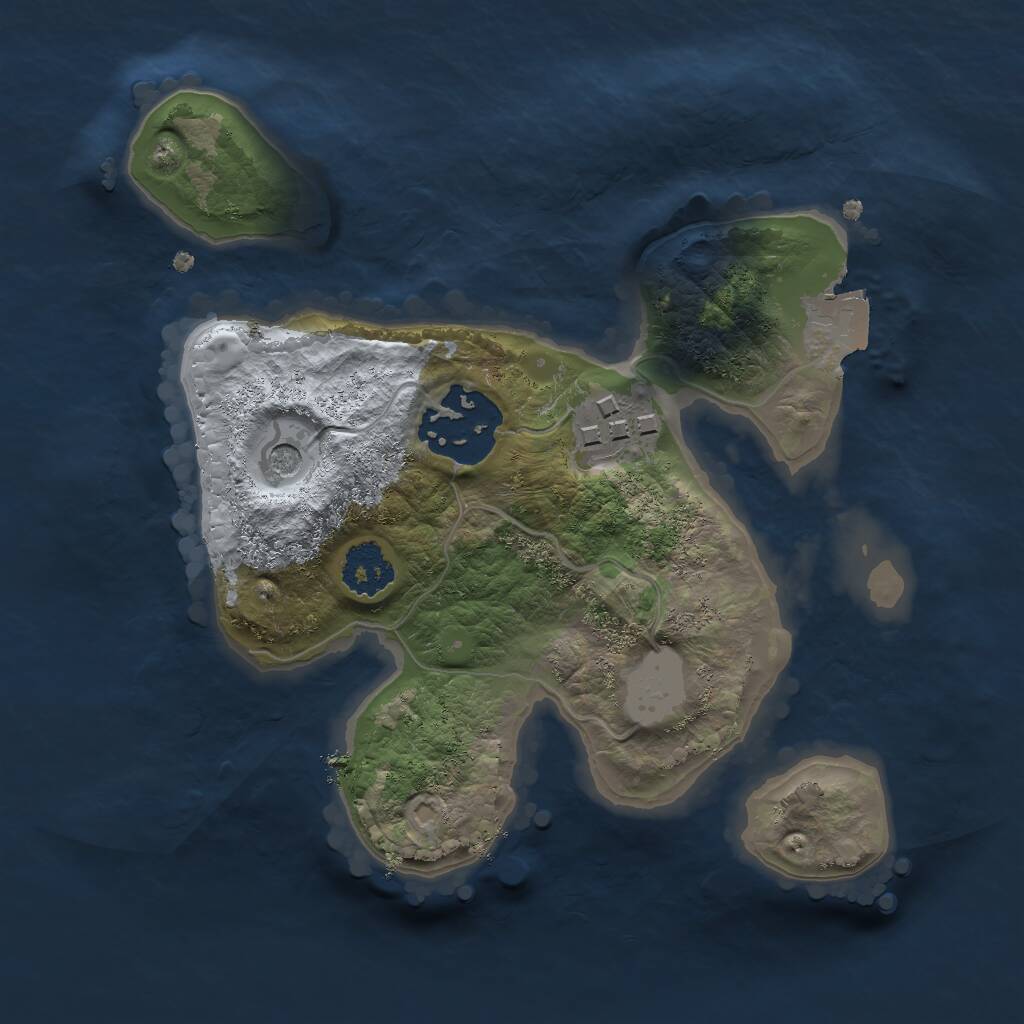 Rust Map: Procedural Map, Size: 2000, Seed: 1384898823, 4 Monuments