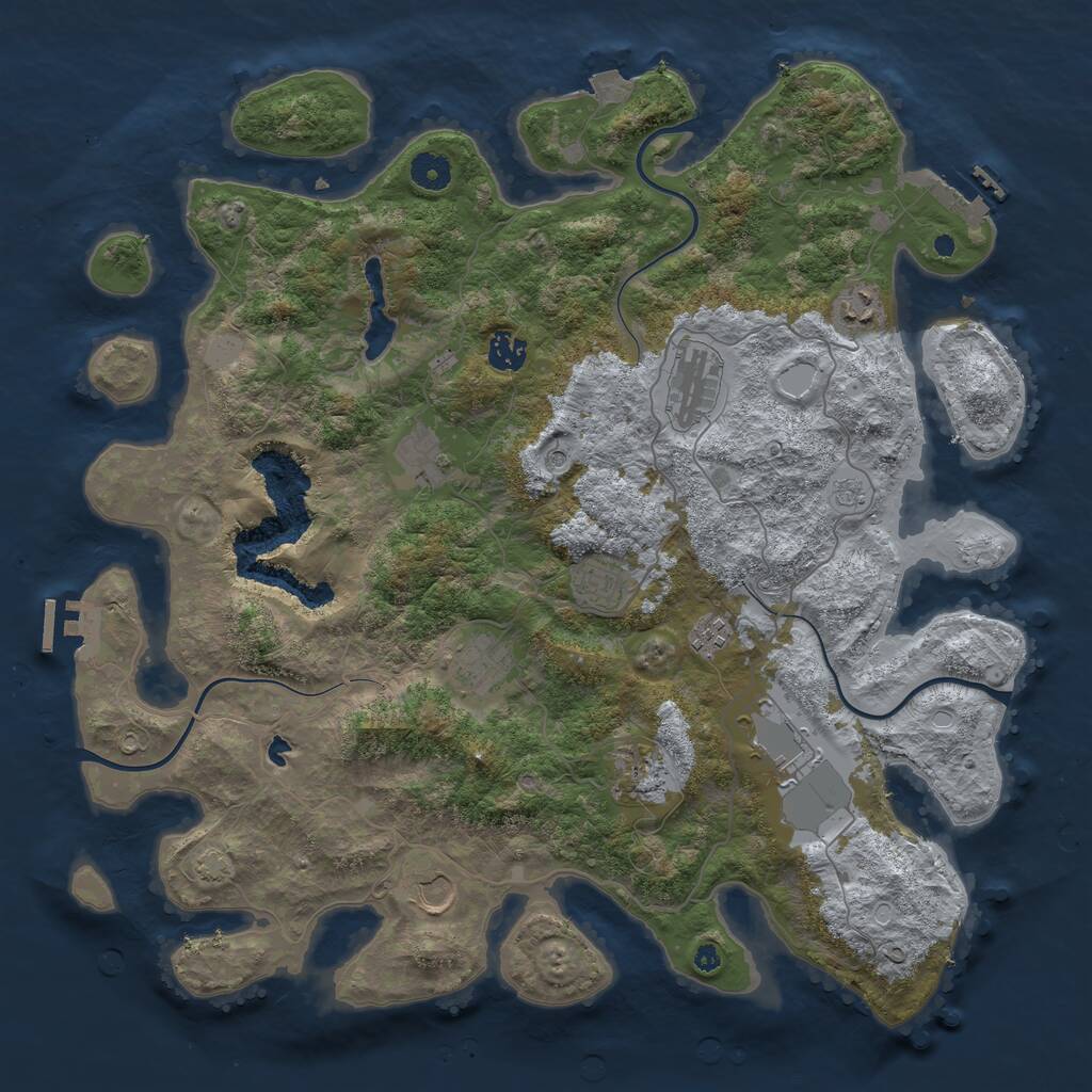 Rust Map: Procedural Map, Size: 4150, Seed: 1235, 16 Monuments