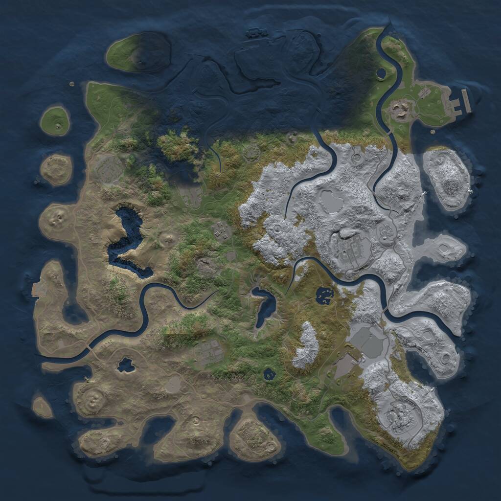 Rust Map: Procedural Map, Size: 4150, Seed: 1235, 15 Monuments