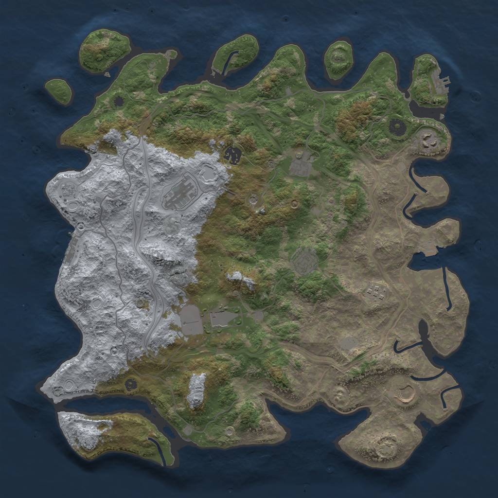 Rust Map: Procedural Map, Size: 4250, Seed: 2023723, 16 Monuments
