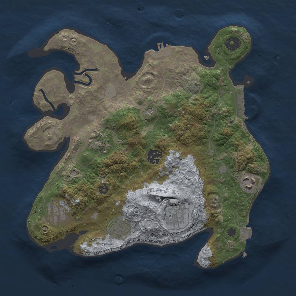 Rust Map: Procedural Map, Size: 3000, Seed: 1324981609, 13 Monuments