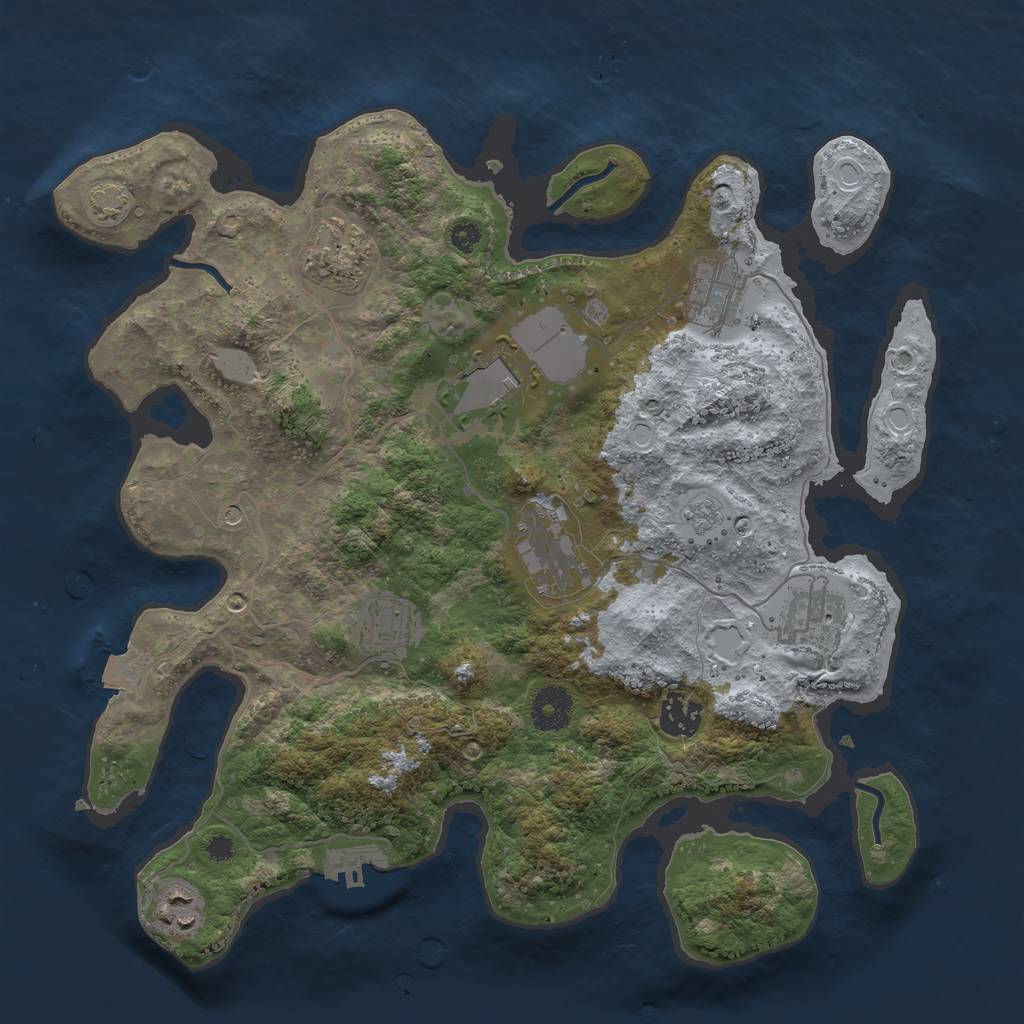 Rust Map: Procedural Map, Size: 3500, Seed: 898411692, 15 Monuments