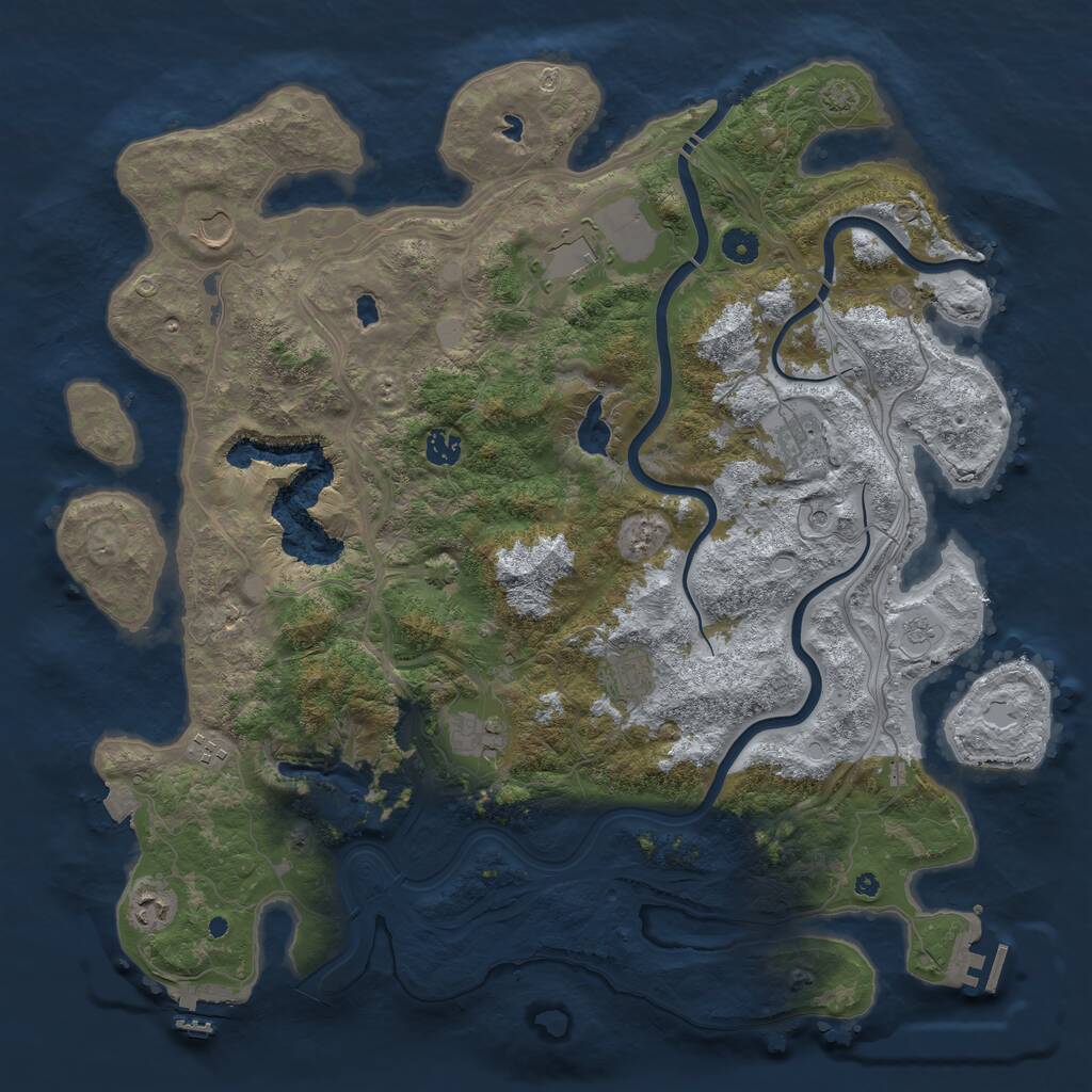 Rust Map: Procedural Map, Size: 4500, Seed: 76097924, 14 Monuments