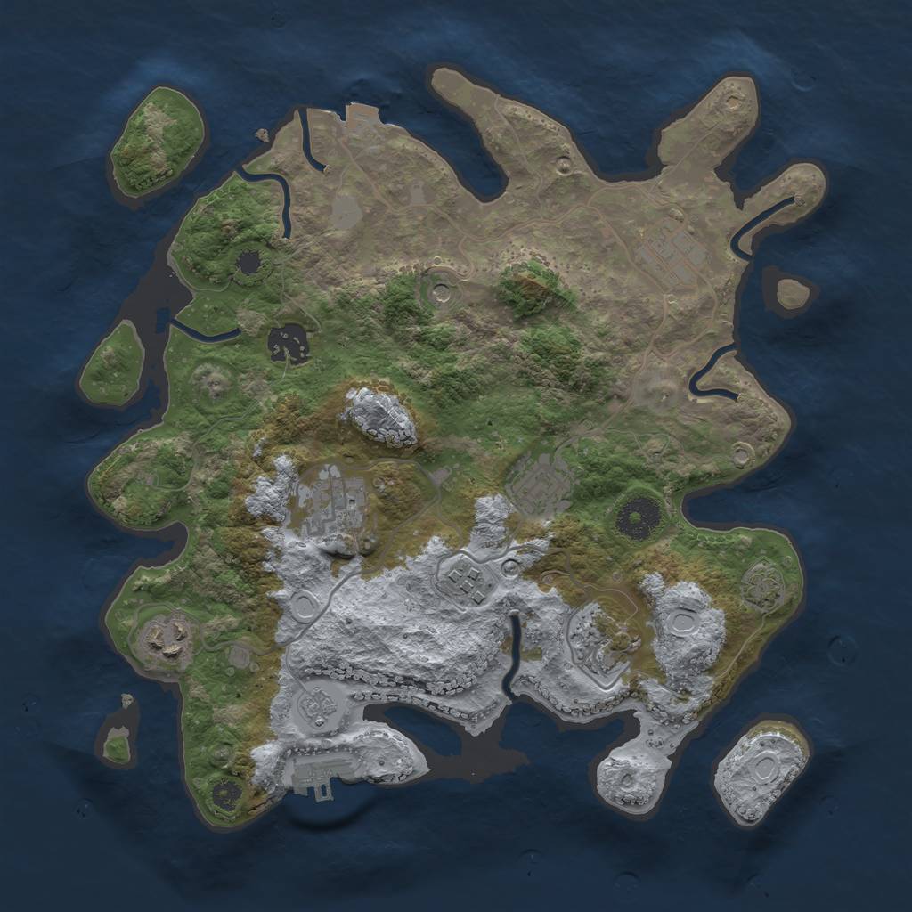 Rust Map: Procedural Map, Size: 3200, Seed: 541545546, 14 Monuments