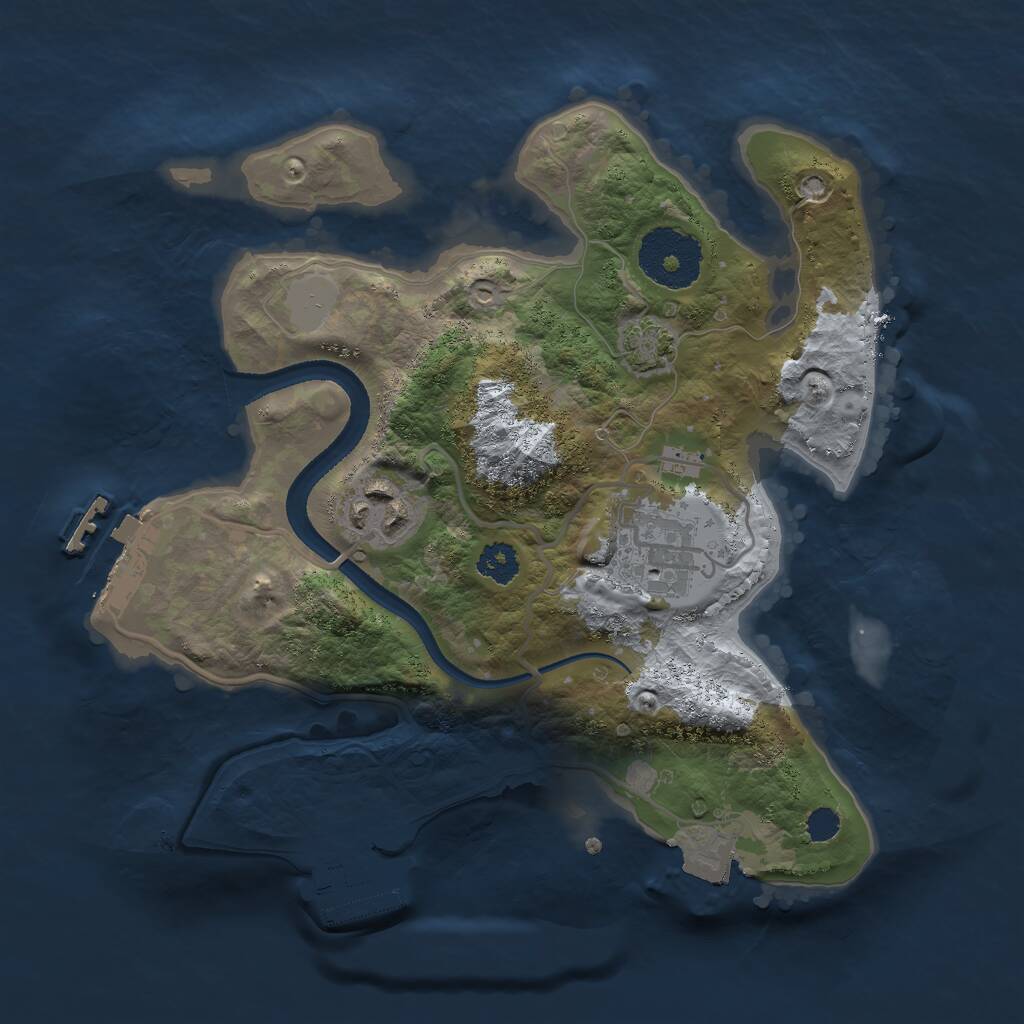 Rust Map: Procedural Map, Size: 2500, Seed: 1669510025, 6 Monuments