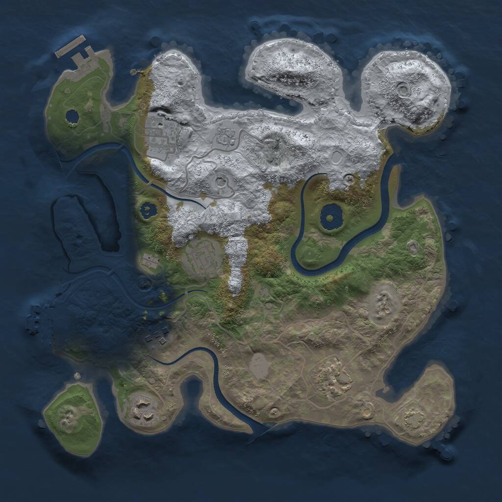 Rust Map: Procedural Map, Size: 3000, Seed: 74909442, 11 Monuments