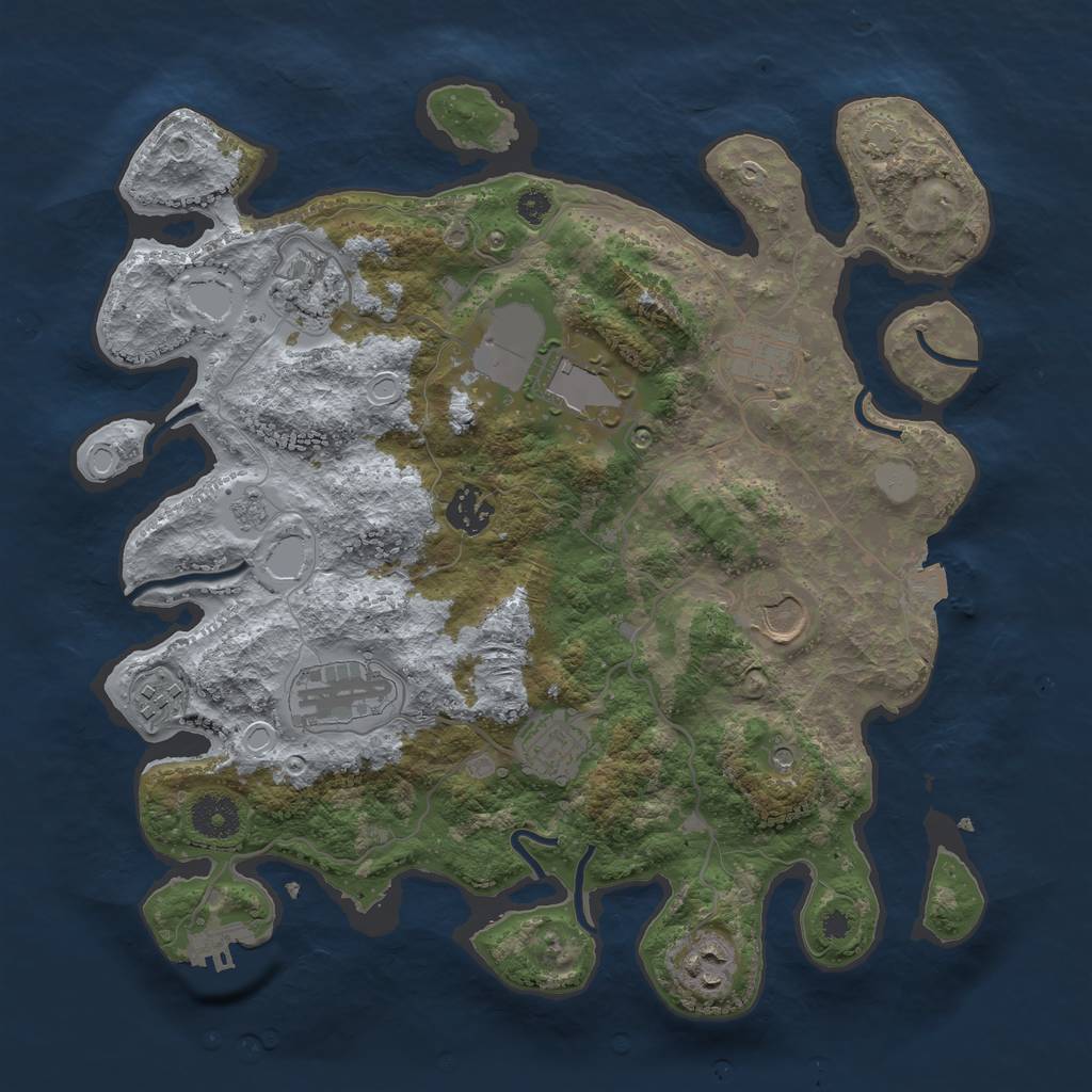 Rust Map: Procedural Map, Size: 3500, Seed: 1631630826, 16 Monuments