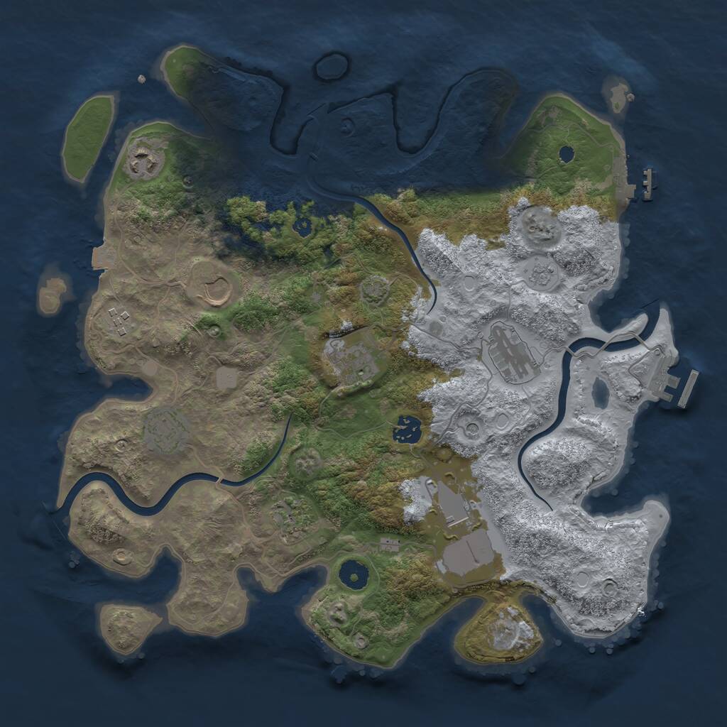 Rust Map: Procedural Map, Size: 3750, Seed: 187784774, 15 Monuments