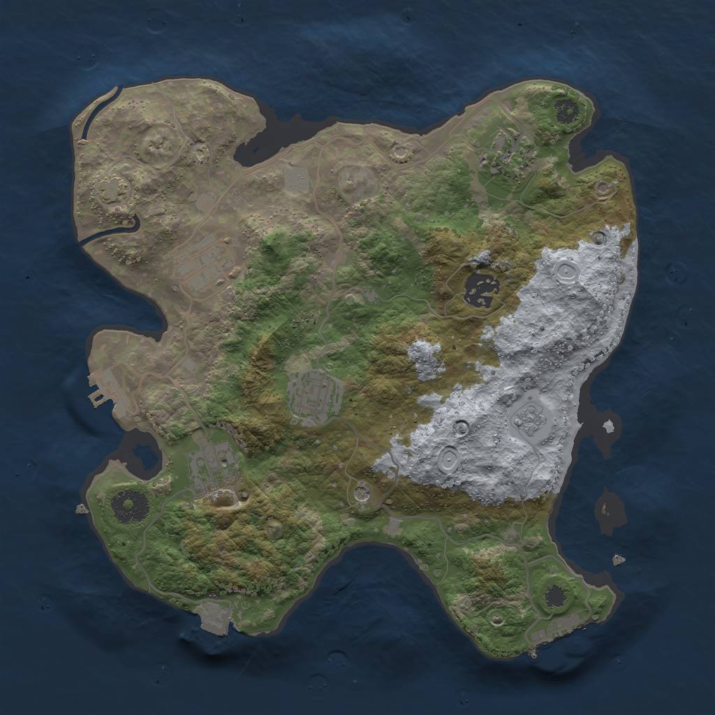 Rust Map: Procedural Map, Size: 3000, Seed: 11409, 13 Monuments