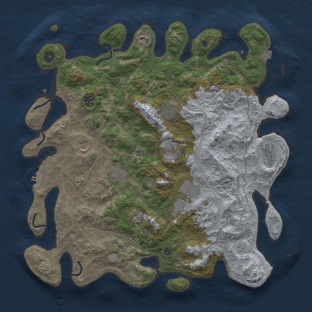 Rust Map: Procedural Map, Size: 4250, Seed: 505831632, 17 Monuments