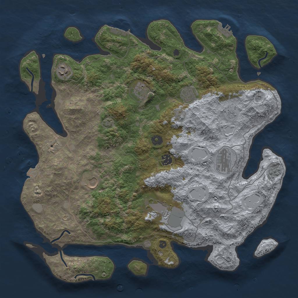 Rust Map: Procedural Map, Size: 4000, Seed: 10996154, 16 Monuments