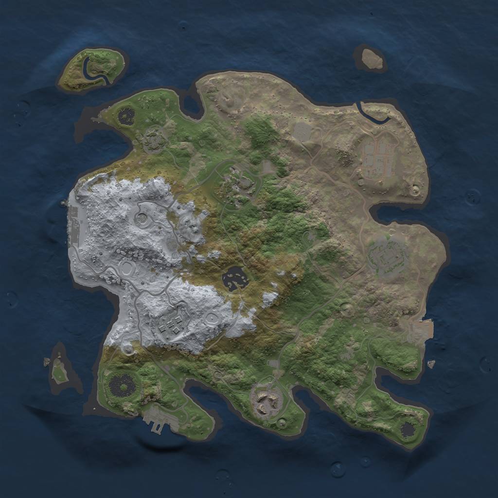 Rust Map: Procedural Map, Size: 3000, Seed: 14205252, 13 Monuments