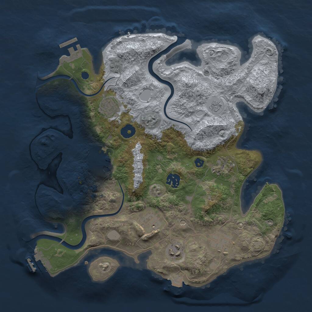 Rust Map: Procedural Map, Size: 3333, Seed: 13825, 14 Monuments