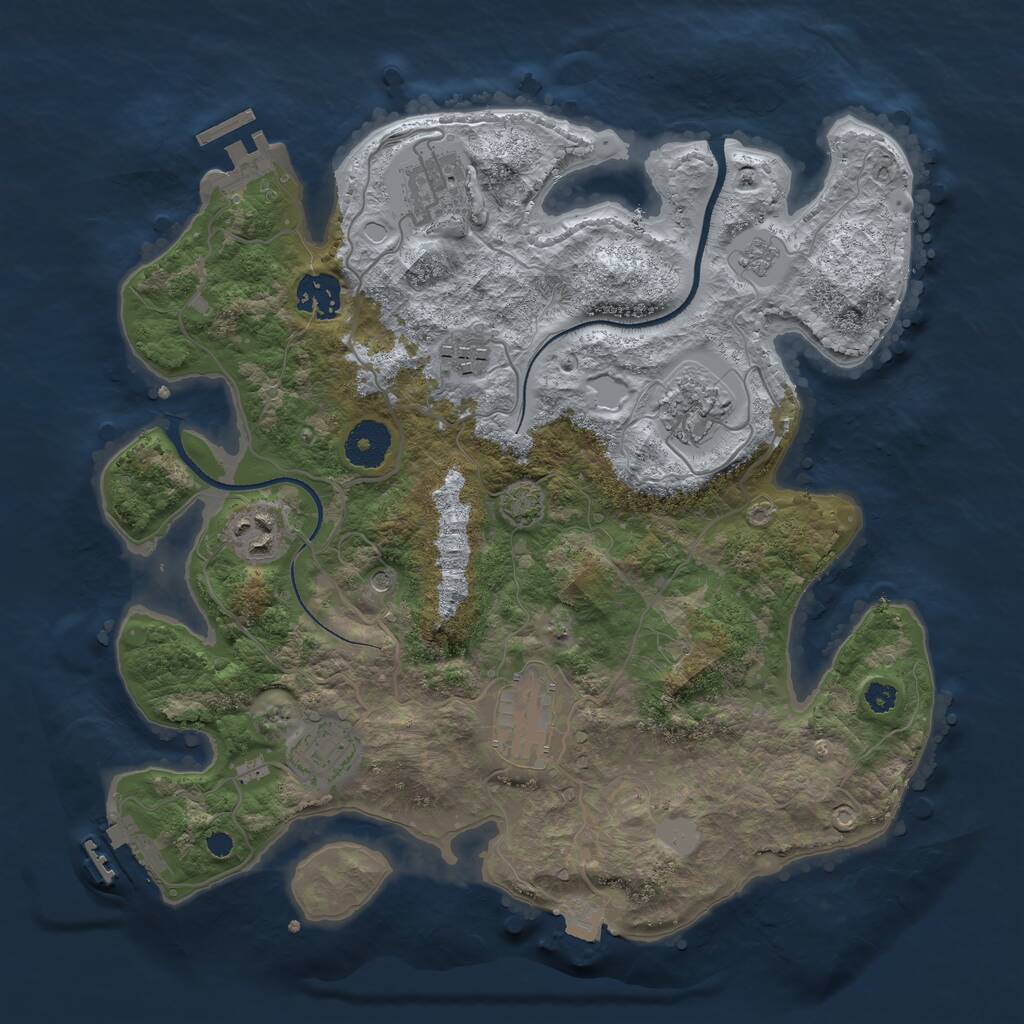 Rust Map: Procedural Map, Size: 3333, Seed: 13825, 13 Monuments