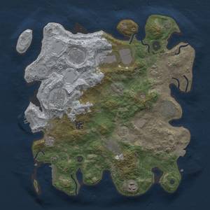 Thumbnail Rust Map: Procedural Map, Size: 3500, Seed: 1459499501, 17 Monuments