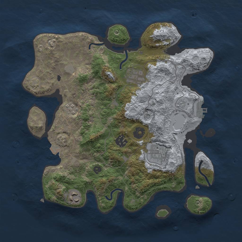 Rust Map: Procedural Map, Size: 3100, Seed: 56896, 12 Monuments