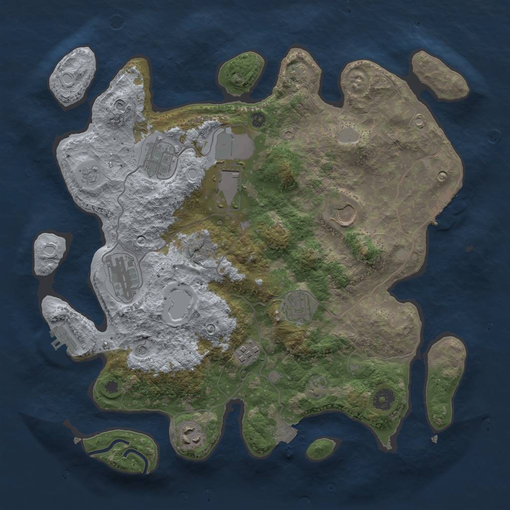 Rust Map: Procedural Map, Size: 3500, Seed: 1292007617, 15 Monuments