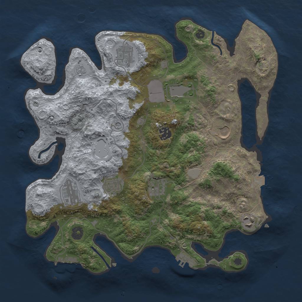 Rust Map: Procedural Map, Size: 3500, Seed: 1597735471, 16 Monuments