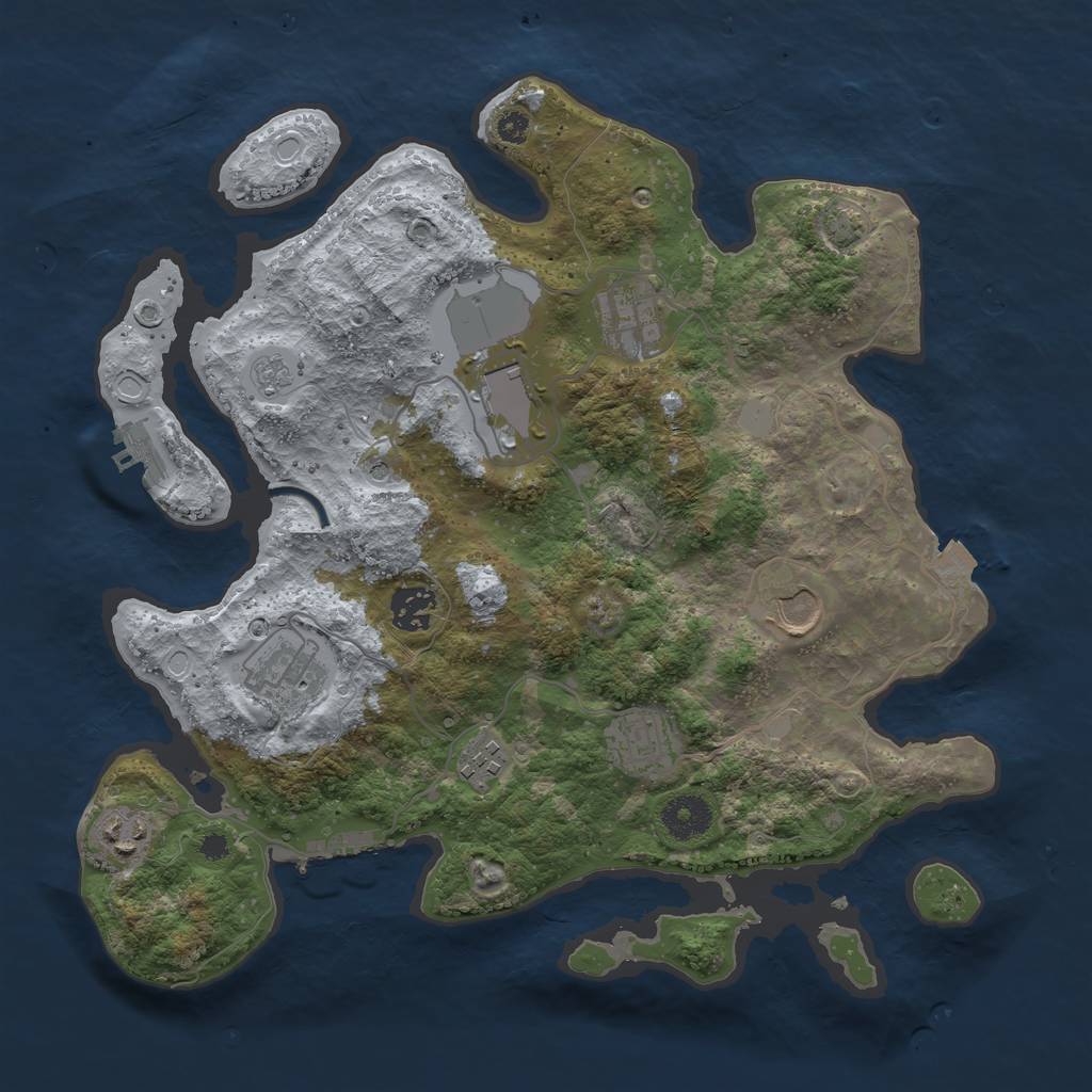 Rust Map: Procedural Map, Size: 3500, Seed: 819144517, 16 Monuments