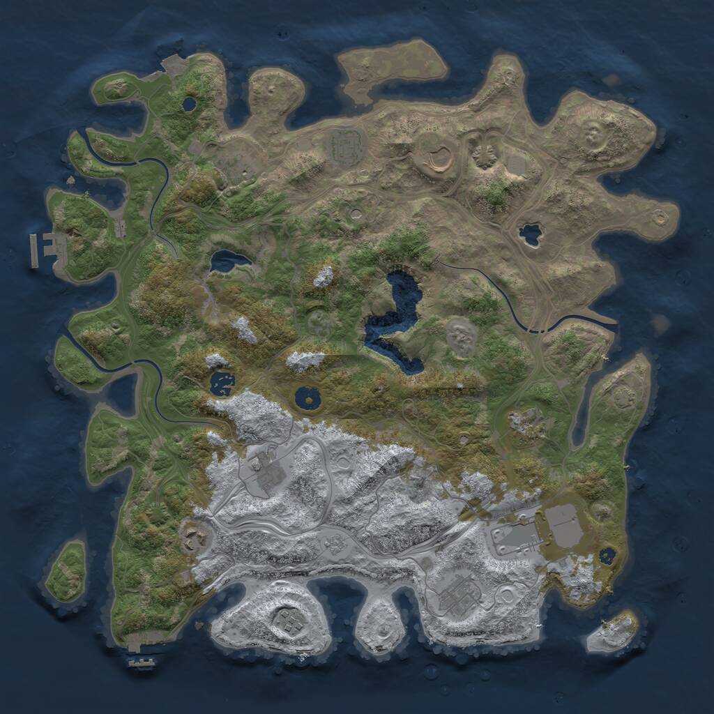 Rust Map: Procedural Map, Size: 4250, Seed: 50091, 16 Monuments