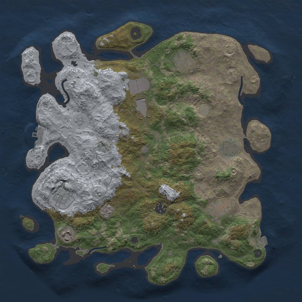 Rust Map: Procedural Map, Size: 3800, Seed: 45632, 15 Monuments
