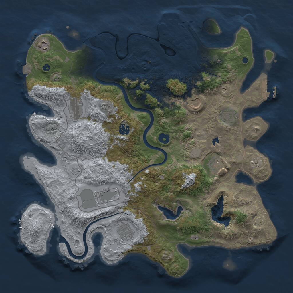 Rust Map: Procedural Map, Size: 4000, Seed: 9713, 15 Monuments