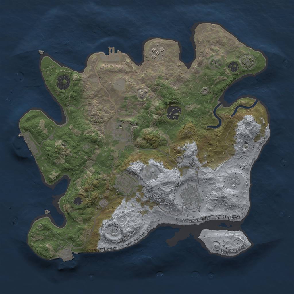Rust Map: Procedural Map, Size: 3000, Seed: 22989, 13 Monuments