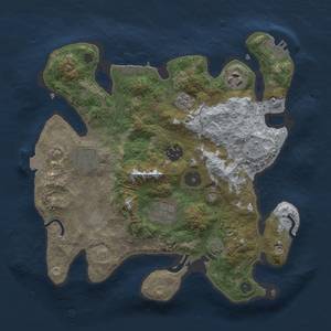 Thumbnail Rust Map: Procedural Map, Size: 3000, Seed: 2472, 13 Monuments