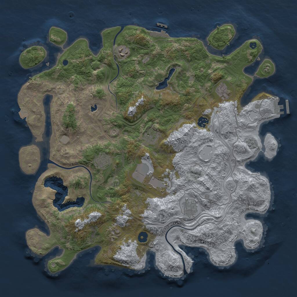 Rust Map: Procedural Map, Size: 4250, Seed: 12823, 15 Monuments