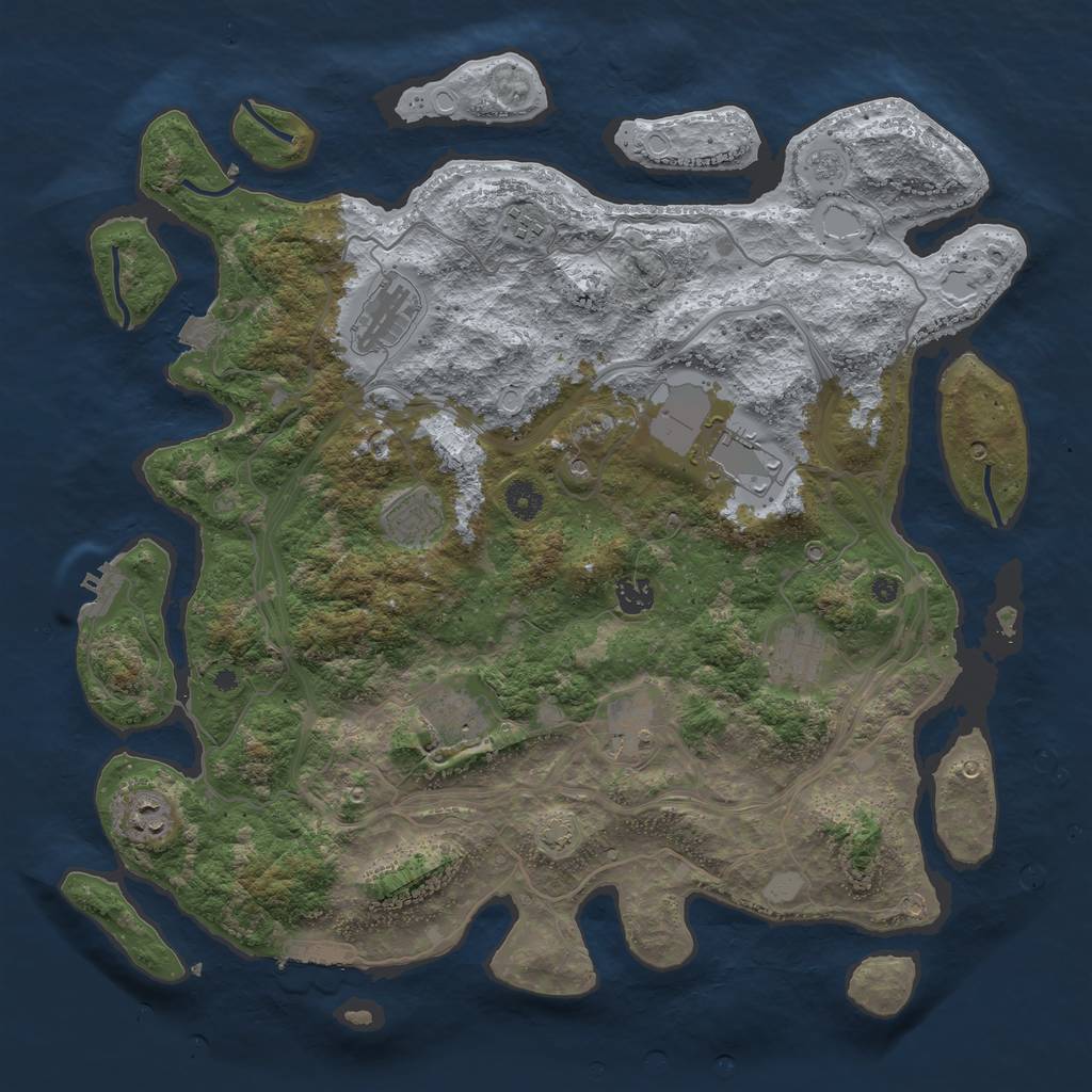 Rust Map: Procedural Map, Size: 4250, Seed: 1976012985, 17 Monuments
