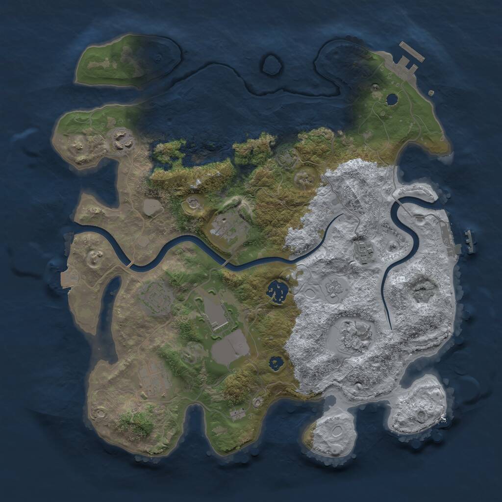 Rust Map: Procedural Map, Size: 3500, Seed: 699324, 14 Monuments