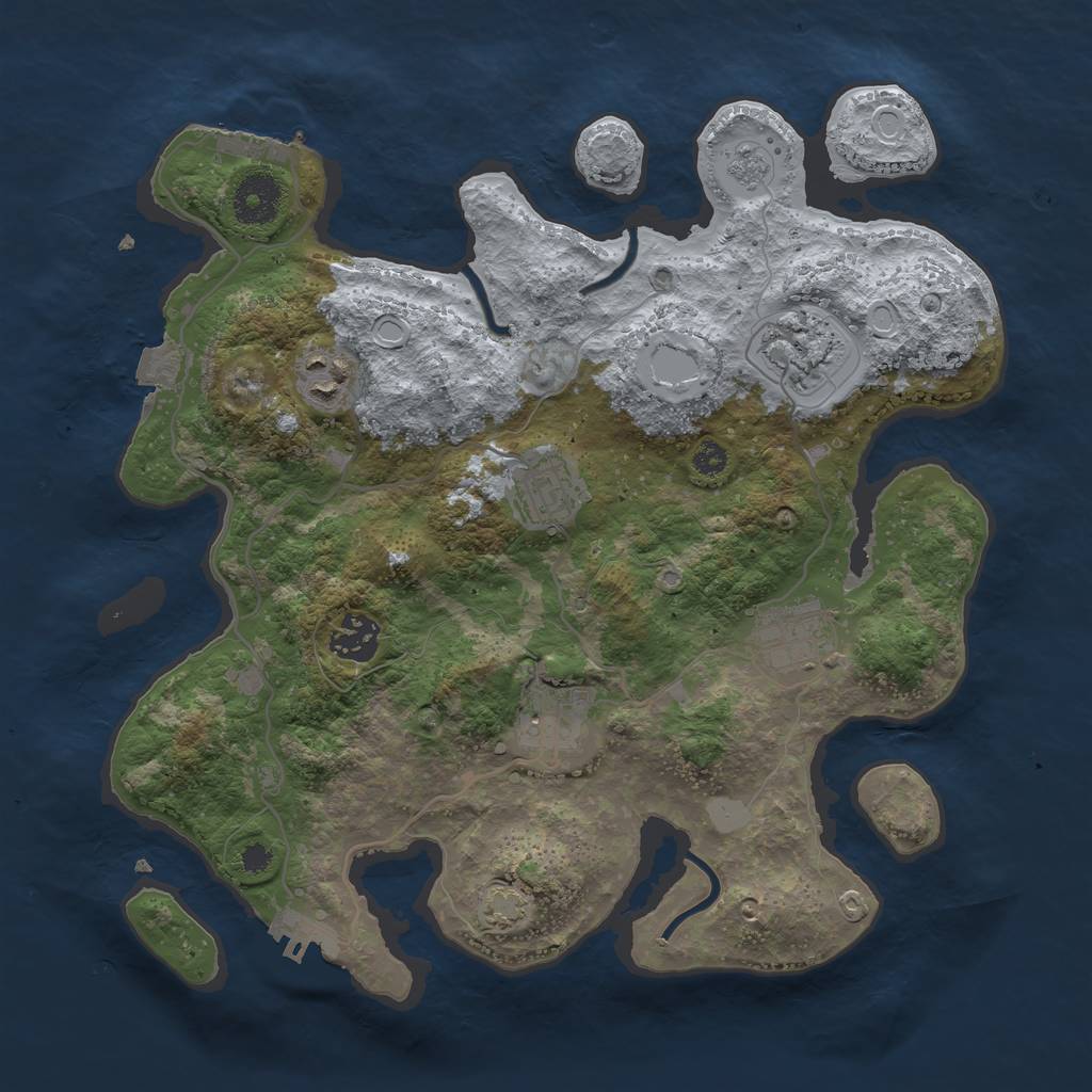 Rust Map: Procedural Map, Size: 3300, Seed: 455361807, 13 Monuments
