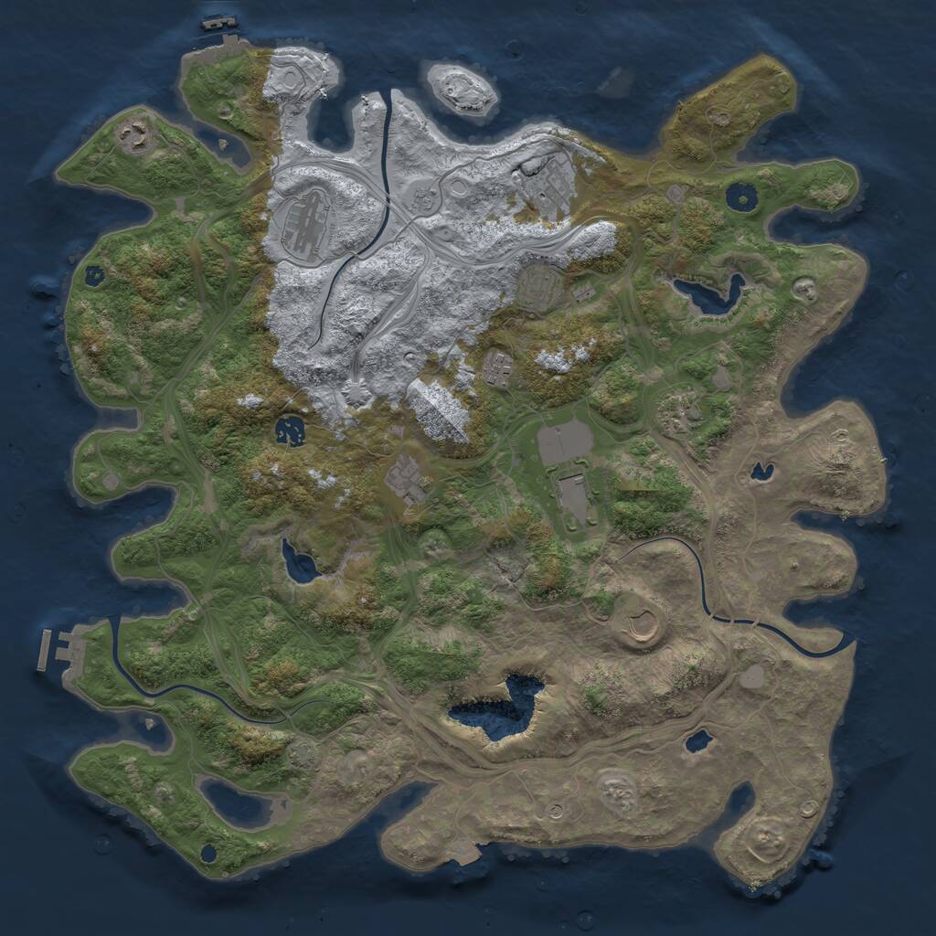 Rust Map: Procedural Map, Size: 4500, Seed: 1772214439, 16 Monuments