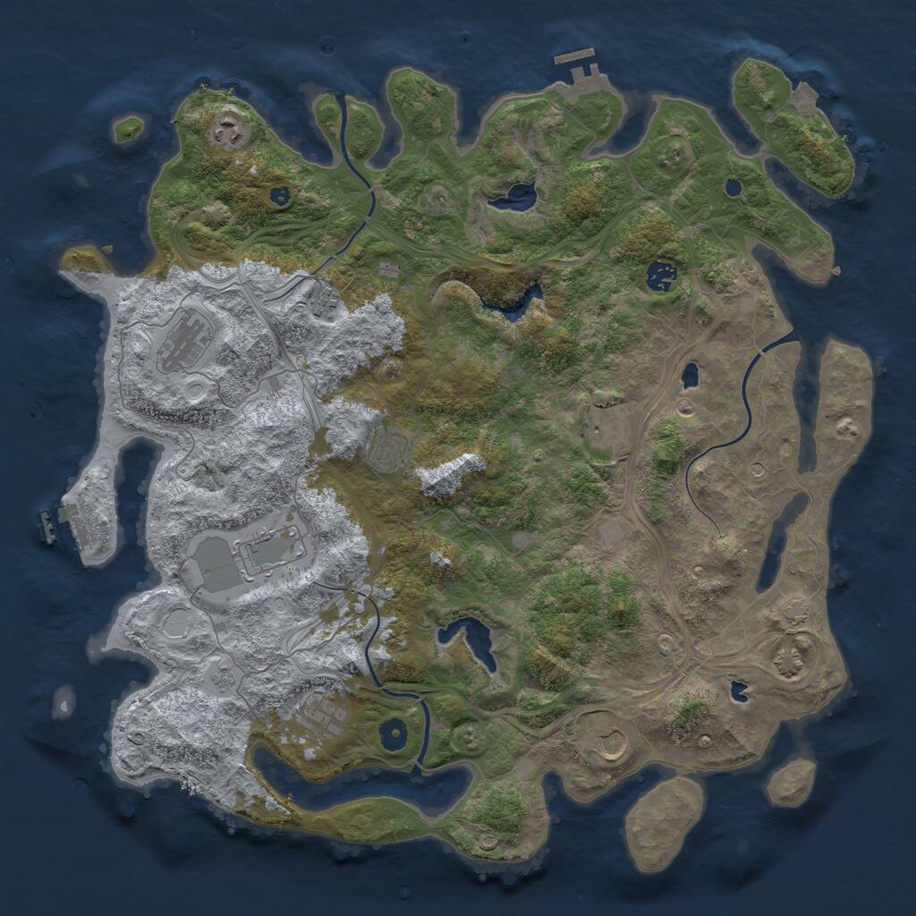 Rust Map: Procedural Map, Size: 4500, Seed: 5757, 15 Monuments