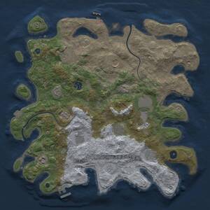 Thumbnail Rust Map: Procedural Map, Size: 3950, Seed: 2145331313, 15 Monuments