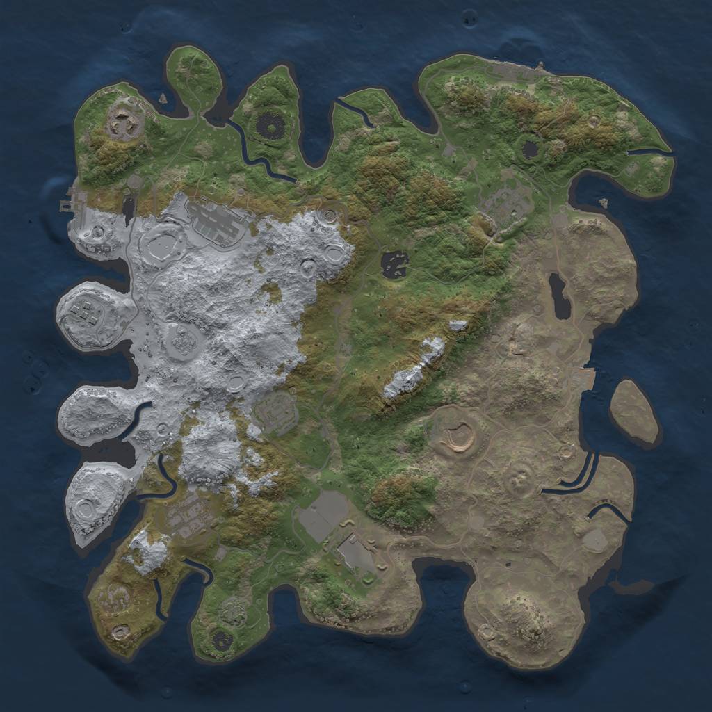 Rust Map: Procedural Map, Size: 3700, Seed: 22918, 17 Monuments